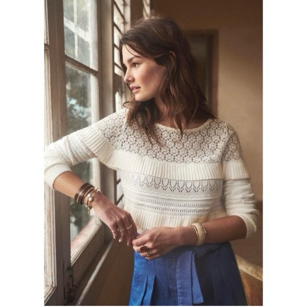 Sezane Tilia Lace Sweater